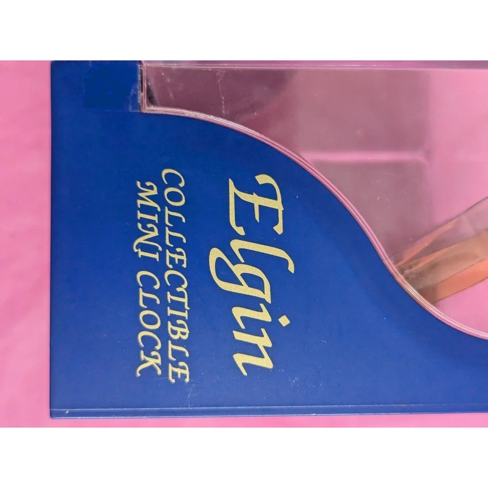 ELGIN collectible‎ mini gold train locomotive engine clock New in package